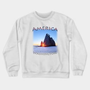 America - Washington - Rialto Beach sunset Crewneck Sweatshirt